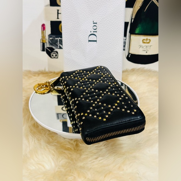 πCHRISTIAN DIOR STUDS Long Zippy Wallet w/Dior Charm & Box - Picture 12 of 12